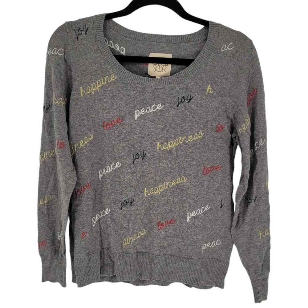 Chaser womens Medium heather grey cotton cashmere long sleeve sweater NWT